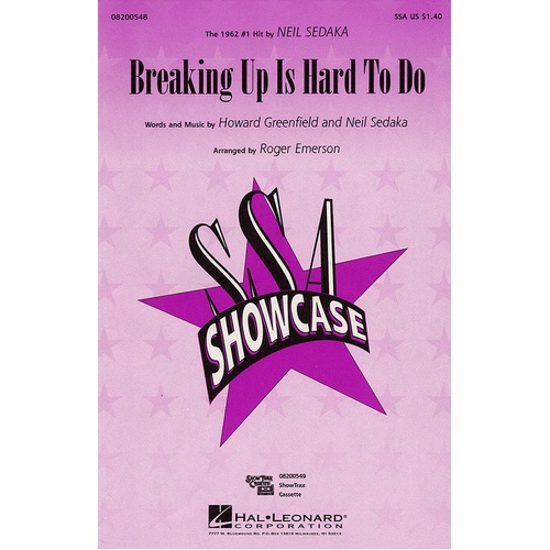 Breaking Up Is Hard To Do ShowTrax Cass (CD Only)