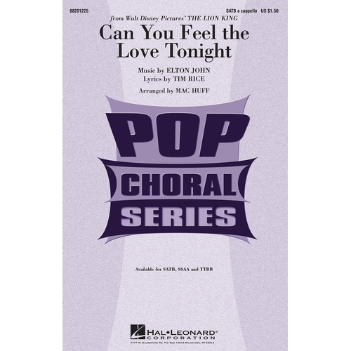 Can You Feel The Love Tonight SATB A Cap (Octavo)