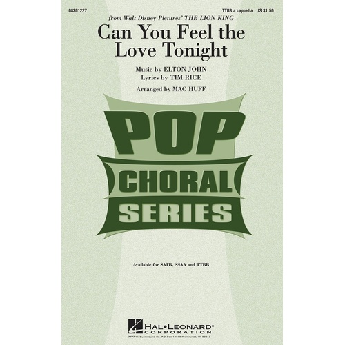 Can You Feel The Love Tonight TTBB A Cap (Octavo)