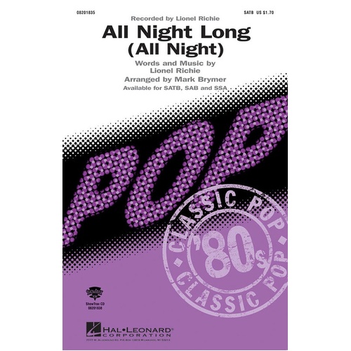 All Night Long SATB (Octavo)