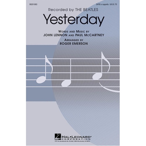 Yesterday SATB A Cappella (Octavo)