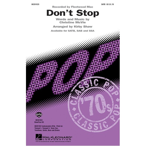 Dont Stop SATB (Octavo)