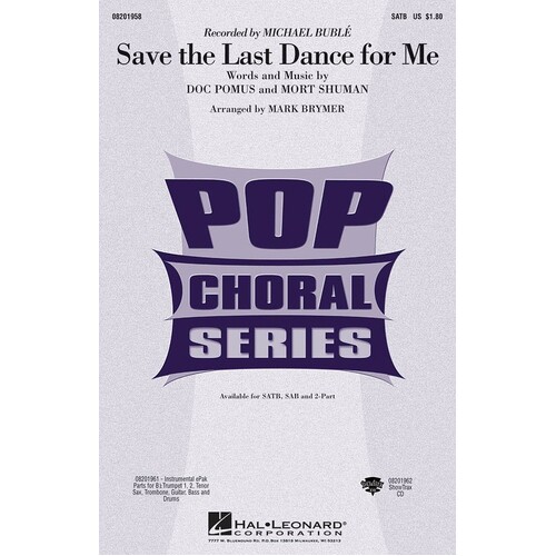 Save The Last Dance For Me SATB (Octavo)