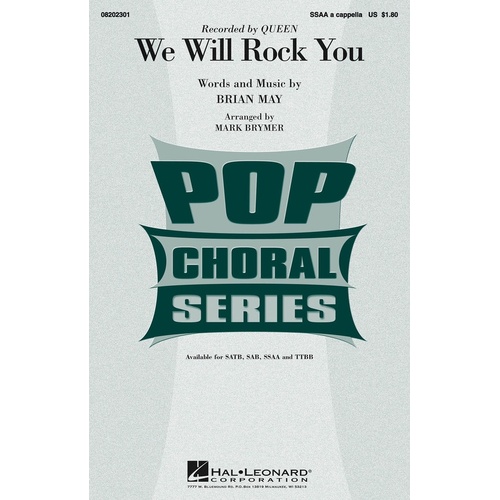 We Will Rock You SSAA (Octavo)