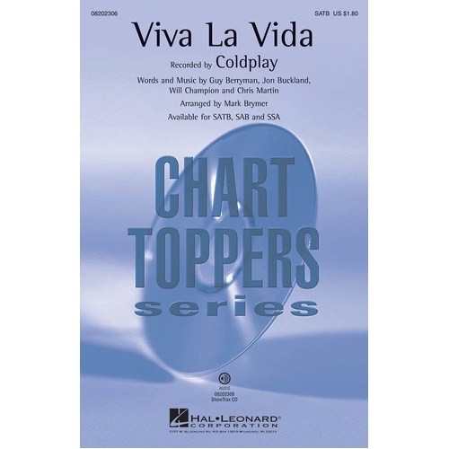 Viva La Vida SSA Choral Score by Hal Leonard