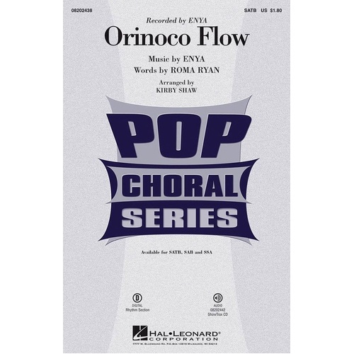Orinoco Flow SSA Choral Arrangement by Kirby Shaw, Hal Leonard, 12 Pages, Duration: ca. 3:25, SATB, SAB, ShowTrax CD Available