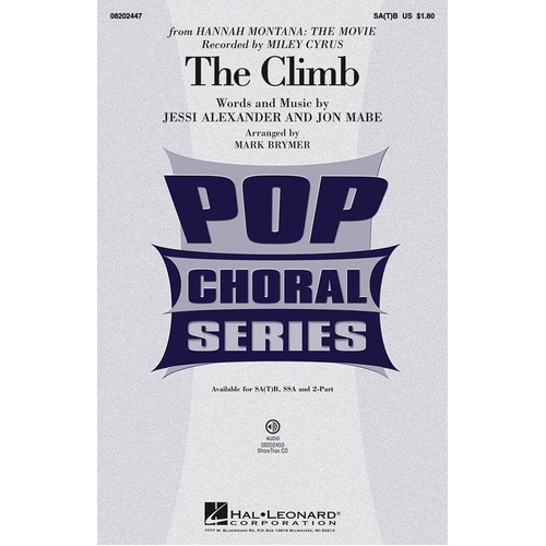 The Climb SATB Choral Sheet Music from Hannah Montana: The Movie