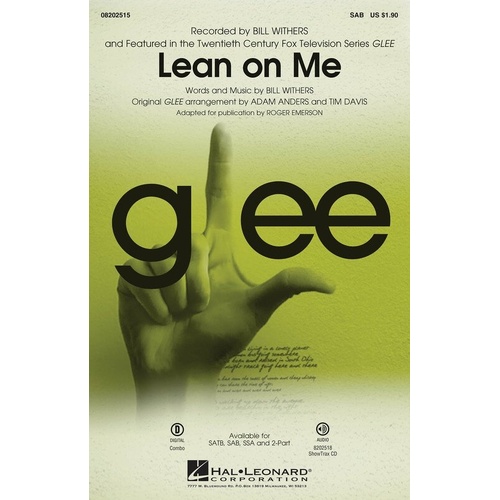 Lean on Me from Glee SAB Choral Sheet Music