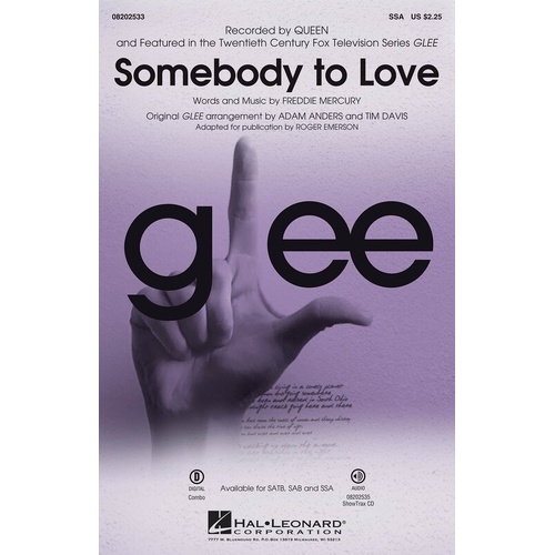 Somebody to Love from Glee SSA Choral Arrangement