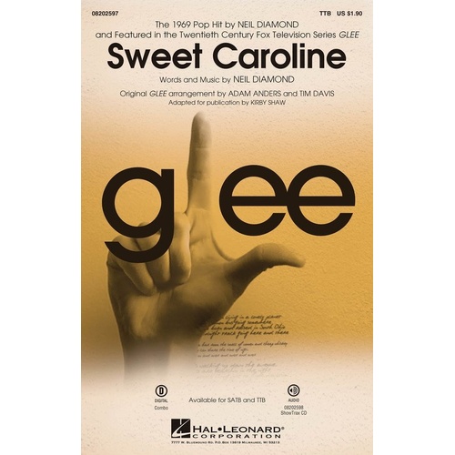 Sweet Caroline TTB from Glee - Hal Leonard Choral Arrangement