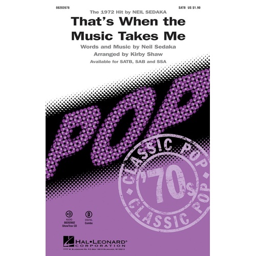 Thats When The Music Takes Me ShowTrax CD (CD Only)