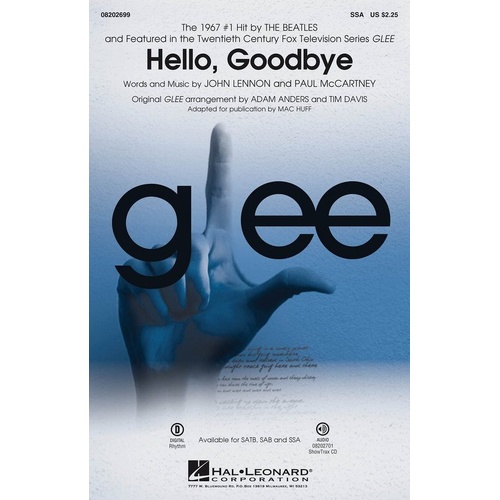 Hello Goodbye from Glee SSA Choral Arrangement