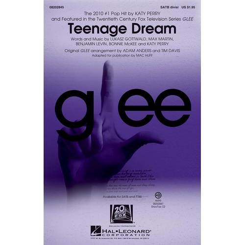 Teenage Dream From Glee TTBB (Octavo)