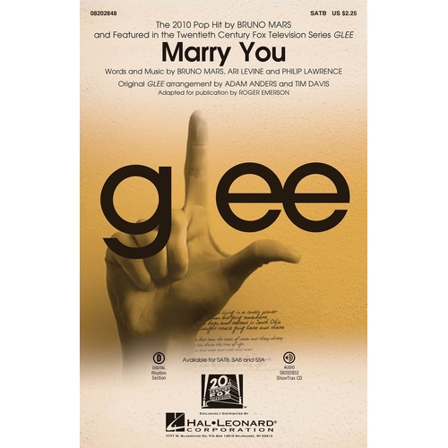 Marry You From Glee SSA (Octavo)