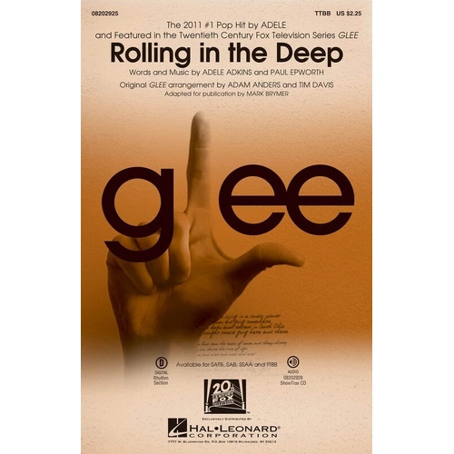 Rolling in the Deep for TTBB Choral Arranged by Adam Anders