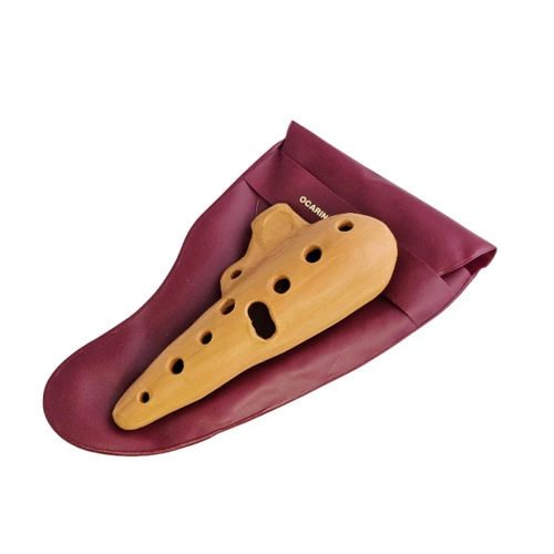 Schwarz Clay Ocarina in Key of C, 8-Hole Configuration with Ergonomic Design, Includes Pouch & Fingering Chart