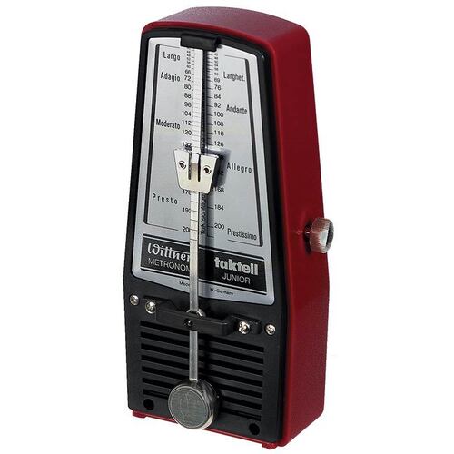 Wittner Taktell Junior Metronome - Ruby Colour, Mechanical, No Batteries, Made in Germany