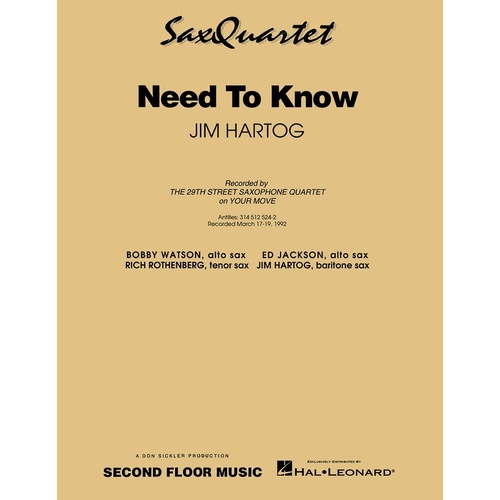 Need To Know (Music Score/Parts)