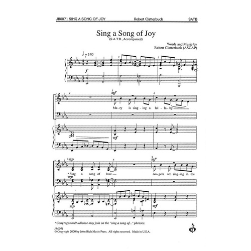 Sing A Song Of Joy SATB (Octavo)