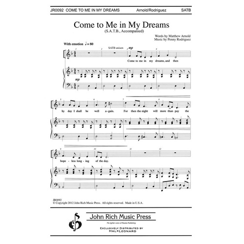 Come To Me In My Dreams SATB (Octavo)