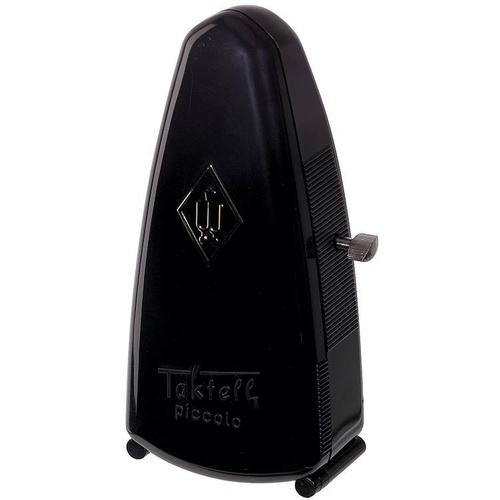 Wittner Taktell Piccolo Black Mechanical Metronome - No Batteries Required, Made in Germany