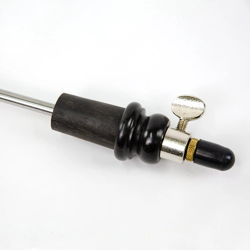 Cello Endpin with Ebony Plug - 52cm German, Solid Steel Pin, Round Rubber Tip