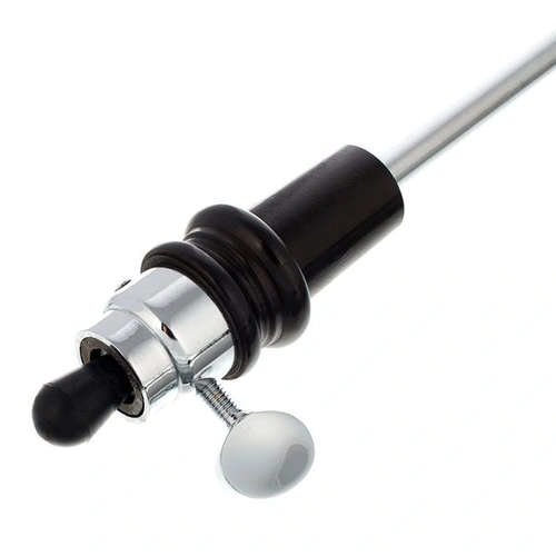 Cello Endpin with Corked Ebony Plug, 52cm Chrome Hollow Alloy Pin, Round Rubber Tip