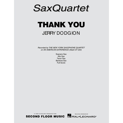 Thank You Sax Quartet (Music Score/Parts)