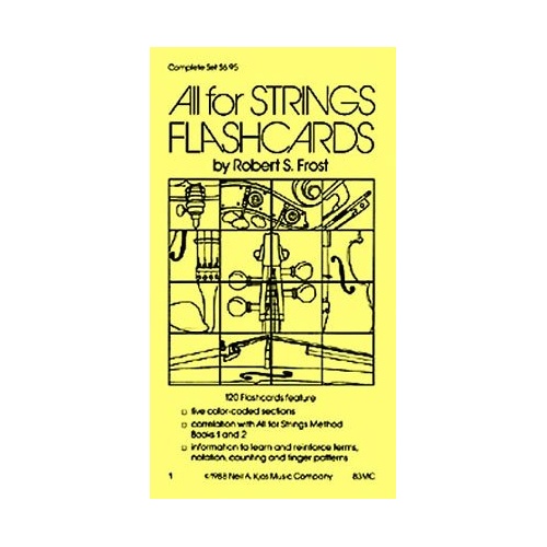 All for Strings Flashcards - 120 Color-Coded Cards for Musical Symbols and Terms, Includes Answers, Correlated with Books 1 and 2