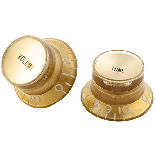 Gibson Top Hat Knobs W/ Gold Metal Insert Gold 4Pk