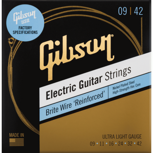 Gibson Brite Wire Reinforce Electric Ultra Light Strings 9-42