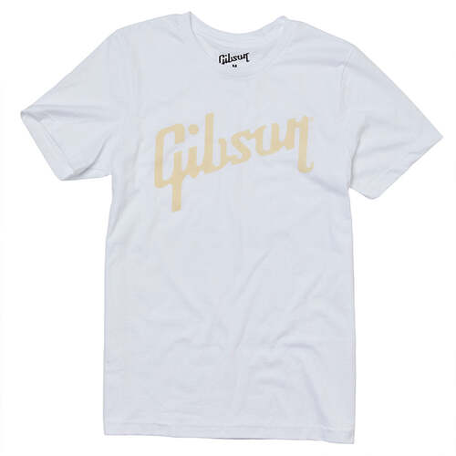 Gibson Distressed Logo Tee White - Small