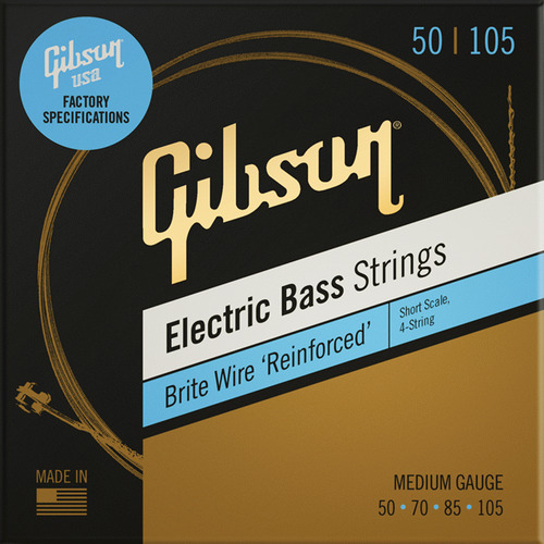 Gibson Brite Wire Bass Guitar Strings Short Scale Medium 50-105 - SBG-SSM