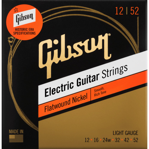 Gibson Flatwound Electric Guitar Strings Light 12-52 - SEG-FW12