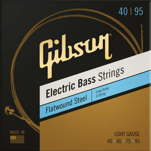 Gibson Flatwound Bass Guitar Strings Long Scale Light 40-95 - SBG-FWLS