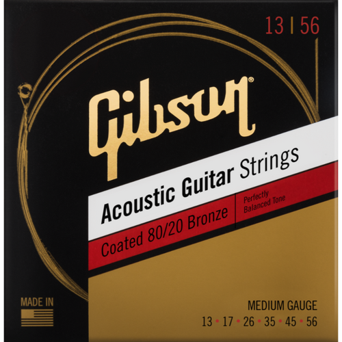 Gibson Coated 80/20 Bronze Acoustic Strings Medium 13-56