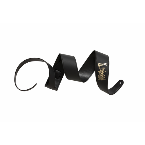 Gibson Slash Premium Leather Guitar Strap with Gold Skully Logo