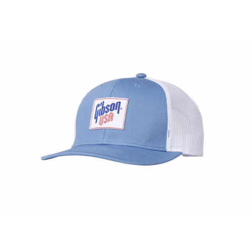 Gibson USA Classic Trucker Hat with 6-Panel Twill Front and Mesh Back, Adjustable Snap Closure