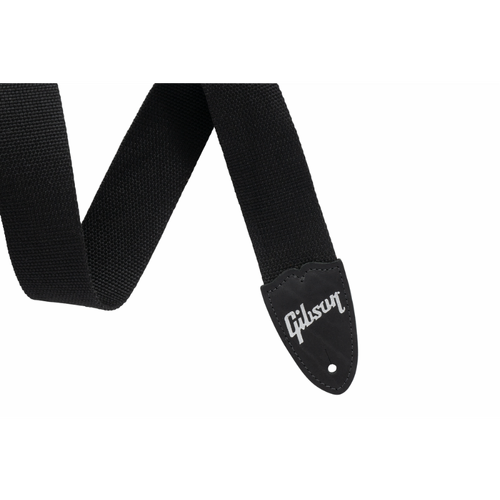 Gibson Canvas Guitar Strap Black 2" Wide Adjustable 36" to 65"