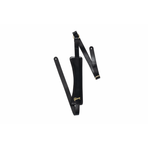 Gibson Modern Vintage Mini Strap Black, Adjustable 44”-65”, High-Quality Top-Grain Leather, USA-Made