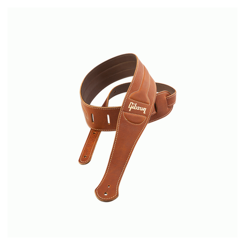 Gibson Classic Brown Leather Guitar Strap, Adjustable 48" to 60"