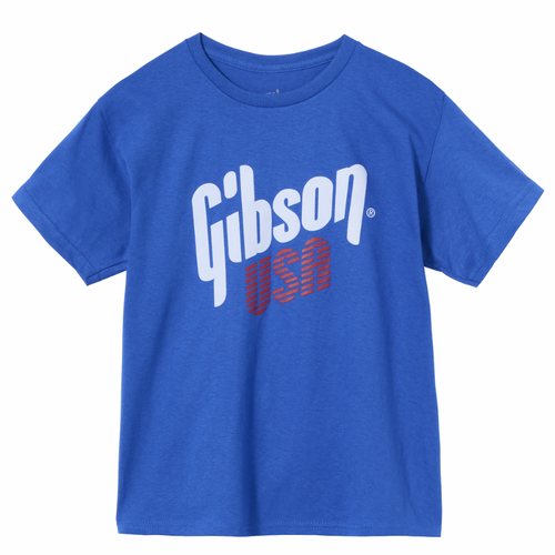 Gibson Kid's USA Tee Royal Blue Large 100% Cotton