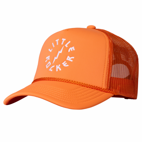 Gibson Kid's Little Rocker Orange Trucker Hat, Neoprene/Nylon, Adjustable Snap Closure