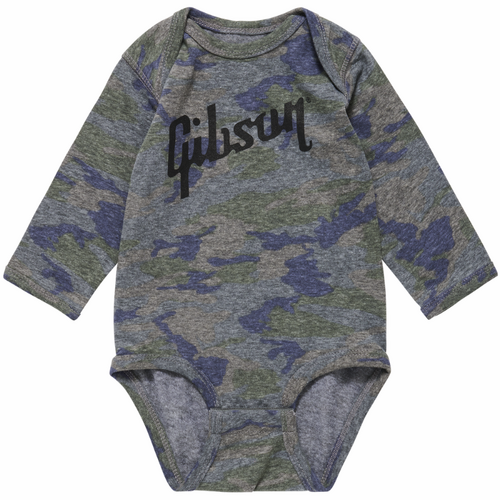 Gibson Camo Baby Onesie, 12/18M, Cotton/Polyester Blend, Features Logo