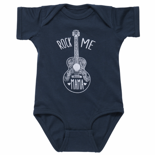 Gibson Rock Me Mama Baby Onesie Heather Blue 0/3M 100% Cotton