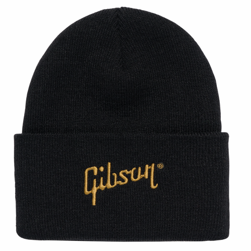 Gibson Kid's Cuffed Beanie with Logo - Black
