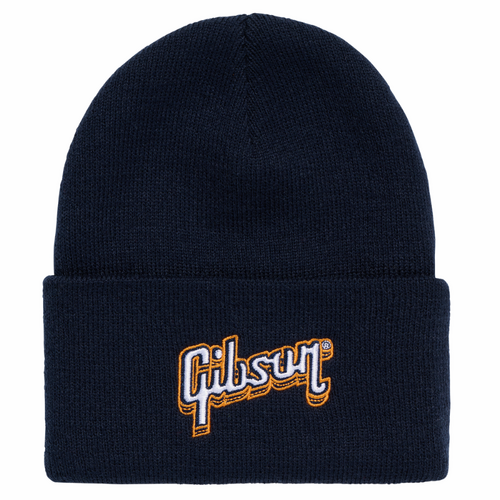 Gibson Kid's Cuffed Beanie with Embroidered Logo - Navy
