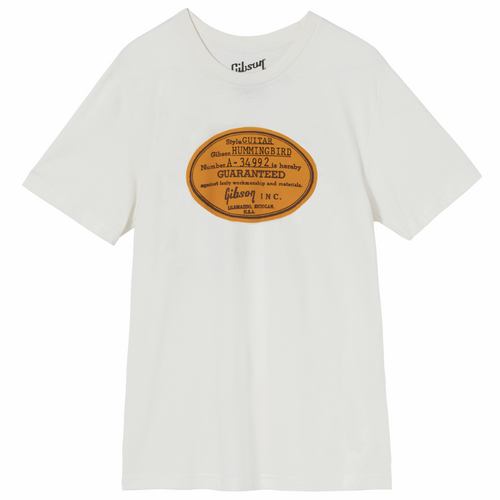 Gibson Acoustic Label Tee Vintage White Large