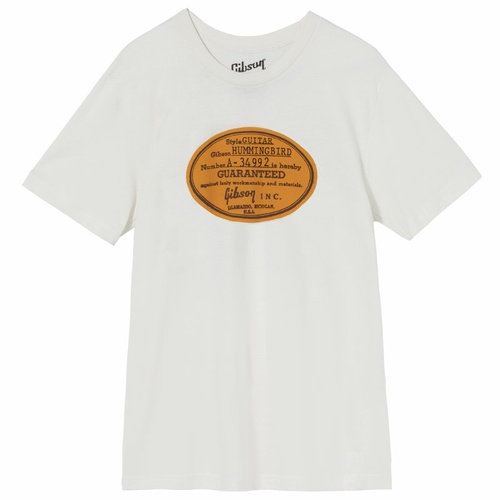 Gibson Acoustic Label Tee Vintage White Size XL