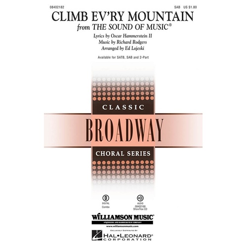 Climb Every Mountain SAB From Sound Of Music (Octavo)